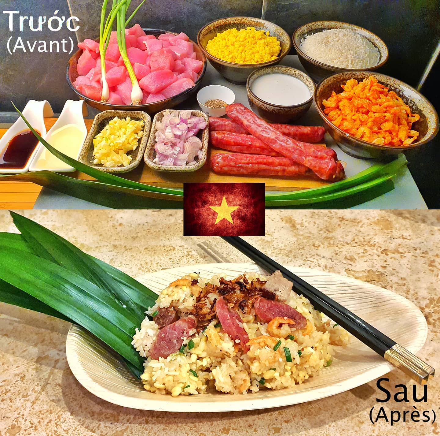 “Xôi mặn thập cẩm”: le savoureux plat vietnamien composé de riz collant, émincés de porc, crevettes